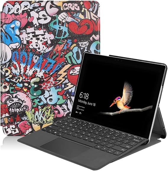 Case for Surface Go - Slim Trifold Folding Stand Folio Cover with Pencil Holder