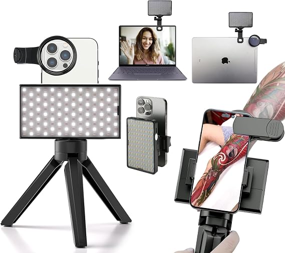 120 LED Tattoo Light Kit, with 52mm Cpl, Tripod Light, Double Clamp, Tattoo Equipment and Supplies, foriktok Shooting Tattoo Photos and Removing Glare from Photos