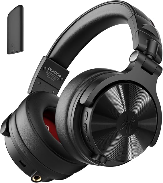 OneOdio Studio Max 1 Wireless Over-Ear DJ Headphones, 120H Playtime, Hi-Res/LDAC Audio, 20MS Low Lantecy, Dongle/Bluetooth/6.35mm/3.5mm Connection for Monitor Guitar Keyboard Podcast Recording