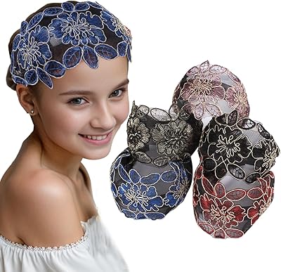 5 Pcs Headbands Women Hair Head Bands Wide Lace Embroidered Headband Hollow Headband Fashion Hair Band for Women Girls