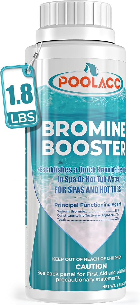 1.8LB Bromine Booster for Hot Tubs & Spas | Fast-Acting Sodium Bromide to Build Bromide Reserve | Compatible with Bromine Sanitizers | Bromine Tablets Companion | Reduce Chemical Use & Odor