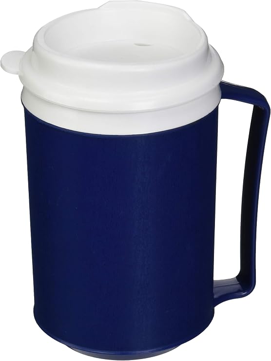 Sammons Preston Weighted Cup, 12 Oz. Weighted Mug with Lid & Internal Coaster with 8 oz. Additional Weight, Insulated Beverage Container with Secure Lid for Arthritis, Limited Grasp or Shaking Hands