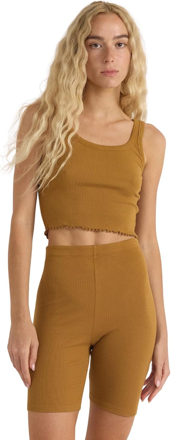 Organic Basics Womens Core Rib Crop Tank Top