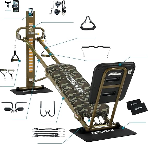 GR8FLEX Performance Gym for Total Over 100 Exercises, Multi-Functional Workout Machine, High Performance Strength Training, Cardio,  Body Fitness Equipment for Home Use