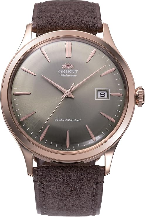 Orient Bambino Classic 42mm Automatic Men's Watch, F6722 Movement, Stainless Steel Case, Leather Strap