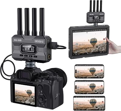 Accsoon CineView SE Wireless Video Transmitter Receiver, HDMI SDI Dual-Band Transmission,Range of 1200 ft350m,Latency 0.05s&1080P HD Video, Support 4 Devices, Compatible with CineView 2 SDIHEQuad