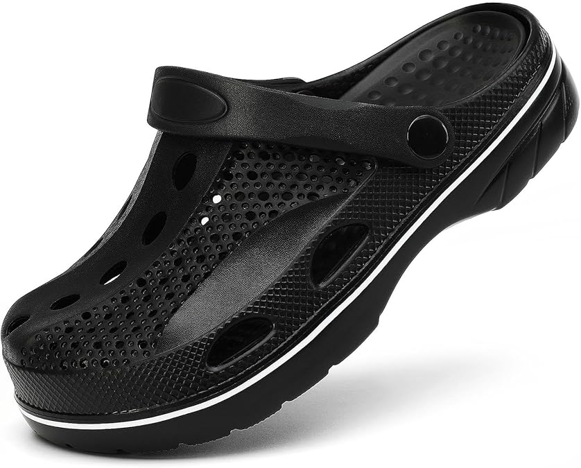 SOSOWHLTE Men's and Women's Arch Support Clogs Garden Shoes Slip-on Outdoor Beach Slippers with Removable Cushion Insole