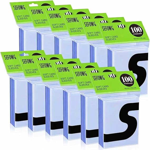 1200ct Clear Card Sleeves for Trading Cards, Baseball Sports Soft Sleeves, Ultra Soft Plastic Card Protector Sleeve for Football, MTG, PKM, Game, Standard Cards