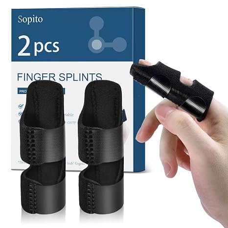 Sopito Finger Splint for Index, Middle, Ring Fingers Straightening, 2 Pack