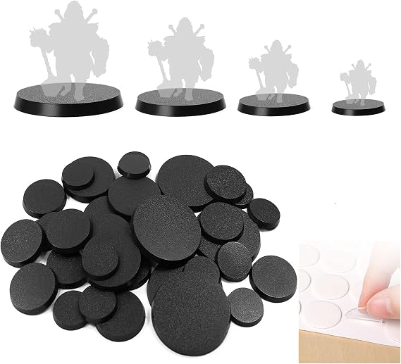 MB01Y 120pcs Model Plastic Bases 4 Different Sizes Wargame Accessories Board Game Figures Miniatures 25mm 32mm 40mm 50mm(Round Bases)