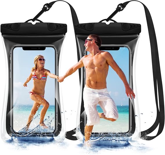 Universal Waterproof Phone Pouch Floating, Large Fully Protection Cellphone Dry Bag IPX8 Waterproof Case Compatible with iPhone 13 12 11 Pro Max XS XR X SE Samsung Galaxy S21 S20 S10 up to 7.0"-2 Pack