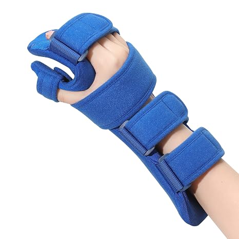 Fanwer Resting Hand Splint, Stroke Hand Therapy Equipment for Stroke Recovery Patients, Carpal Tunnel Syndrome, Arthritis, Tendinitis, Metacarpal Breaks (Medium Right)