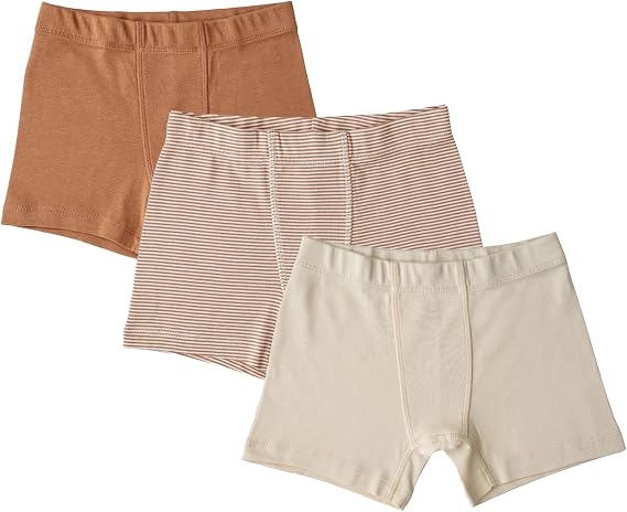 ORGANICKID Boys 100% Organic 100% Cotton Underwear GOTS Certified Kids Toddler Boxer Briefs Pack of 3