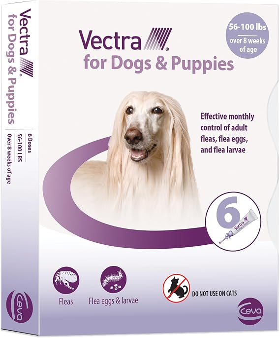 Vectra for Dogs & Puppies Flea Treatment & Prevention for Large Dogs (56-100 lbs.) 6-Month Supply