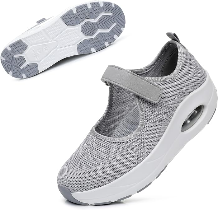 Git-up Women's Arch Support Walking Shoes, Breathable Wide Toe Box Nursing Work Shoes for Plantar Fasciitis