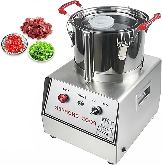 Commercial Food Processor, 7L/10L/15L Stainless Steel Food Chopping Machine w/Clear Lid,Removable Bucket, S-Type Blade,1400RPM Electric Vegetable Meat Chopper 10L