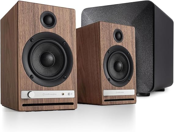 Audioengine HD4 Wireless Computer Speakers and S6 Subwoofer Bundle (Walnut)