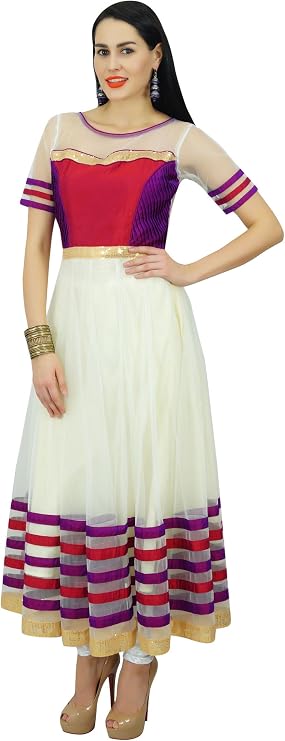Bimba Women Designer Floor Length Net Anarkali Kurta Kurti Indian Ethnic Bollywood Dress Clothing
