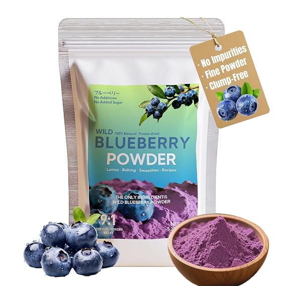 Freeze Dried Wild Blueberry Powder 5.29oz/150g | Pure Wild Blueberries,Blueberry Powder Clump-Free,No lmpurities,No Added Sugar;Smoothies, Baking and Flavoring