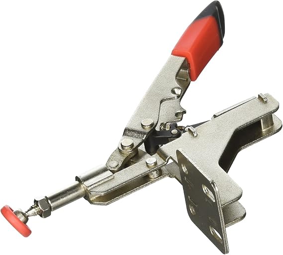 ARMOR TOOL Auto-Adjust Toggle Clamp - In-Line Workbench Clamp with Angled Base Plate & 450lb Hold Capacity - STC-IHA15