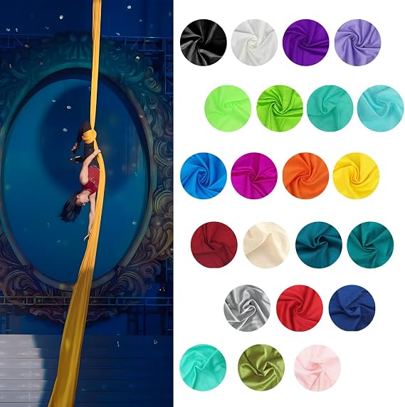 20 Yards Aerial Silks Fabric for Versatile Circus Training Equipment for Strength Flexibility