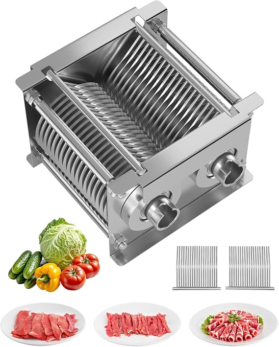 Happybuy Meat Cutter Machine Blade, 5 mm Blade for Commercial Use. One Set Blade for Specific Model. Stainless Steel Blade Set for Boneless Meat and Soft Vegetables. Efficient Cutter Slicer Blade