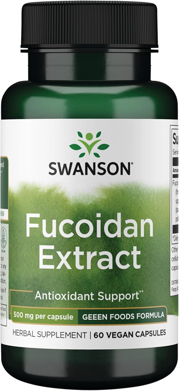 Swanson Maximum Strength Fucoidan Extract Immune Support Supplement for Adults Seeking Natural Immune Defense from Brown Seaweed - 500 mg (60 Vegan Capsules) | Immune Support Supplement for Adults Seeking Natural Immune Defense, Fucoidan Sourced from Brown Seaweed