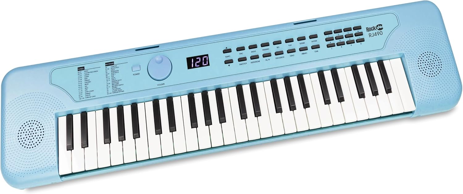 RockJam 49 Key USB Keyboard Piano with Lessons &amp; Keynote Stickers