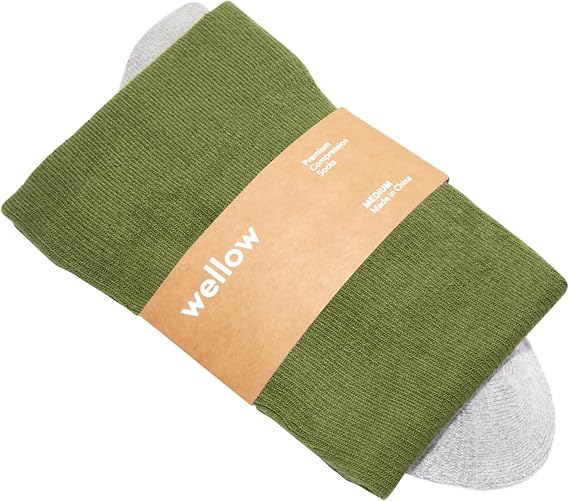 Wellow Knee High Compression Socks for Men & Women, 1825 mmHg, Bamboo Viscose, Swelling Relief