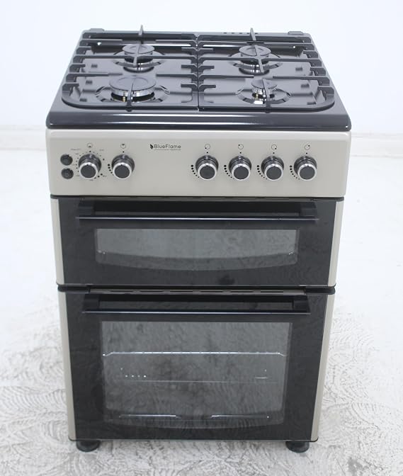 BlueFlame DG6402XPZU 60 cm Freestanding Gas Cooker With Double Cavity Oven - Silver [Energy Class A]