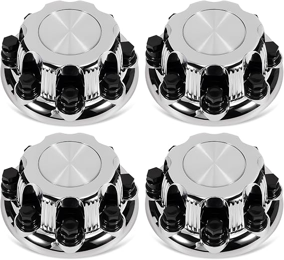 LEAPTREND 8 Lugs Chrome Wheel Center Caps (New Glossy Silver Design) 4pcs Fit for 1998-2013 Chevy/Chevrolet Silverado Avalanche Suburban&GMC Sierra Yukon 1500 2500 3500 Rim Hub Cover, Replace 15039489