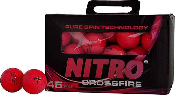 NITRO Crossfire 45 Golf Balls, 45- Pack - Red