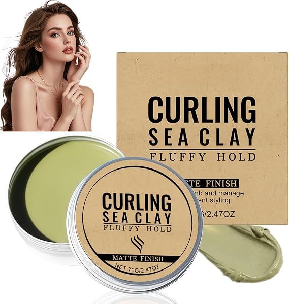 70G Hair Clay Hair Wax for Men,Curling Hair Clay & Styling Cream,Matte Curl Styling Mud for Nat/ural Waves,Hair Styling Cream & Products,Quick-Set Grooming & Styling Clay,Matte Curl Styling for Women
