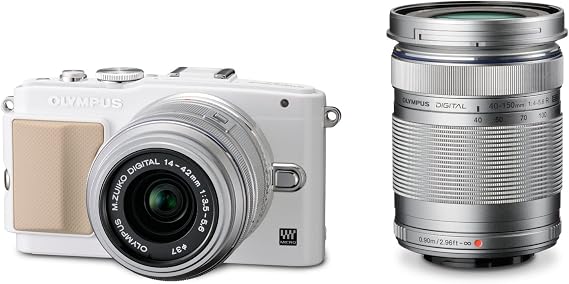OLYMPUS PEN Lite E-PL5 Double Zoom Kit, White, E-PL5 DZKIT WHT Mirrorless SLR