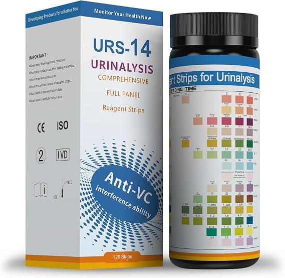 14 URS Test Strips for Urinalysis and Detection Screening of Leukocytes and Nitrites (UTI) - for OTC USE Leukocytes and Nitrites