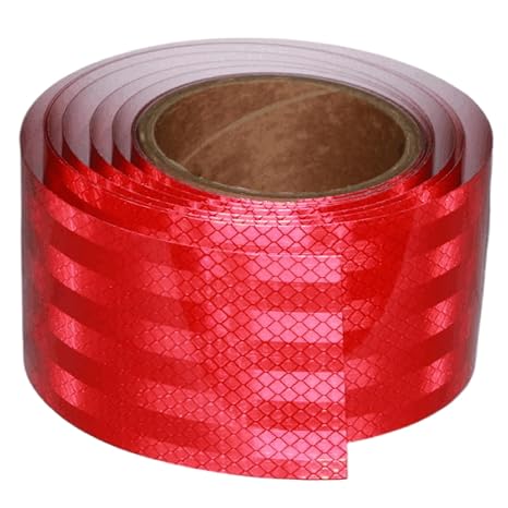 Red Reflective Tape 3 inch X 10 feet, Outdoor Waterproof Conspicuity Safety Industrial Marking Tape