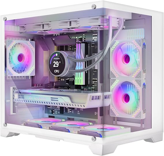 MATX PC Case with 6 ARGB Fans Pre-Installed
