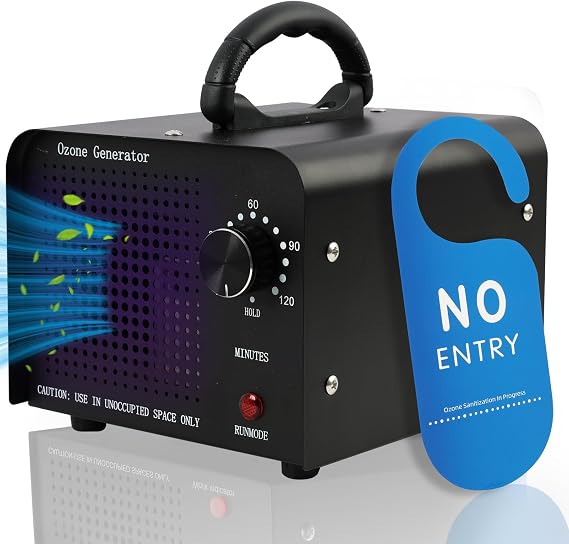 Ozone Generator 60,000mg/h - High Capacity Air Purifier Deodorizer for 4000 sq ft, Eliminates Odors, Smoke, Pets, Best for Home & Industrial Use, Plug-in Air Ionizer, Black
