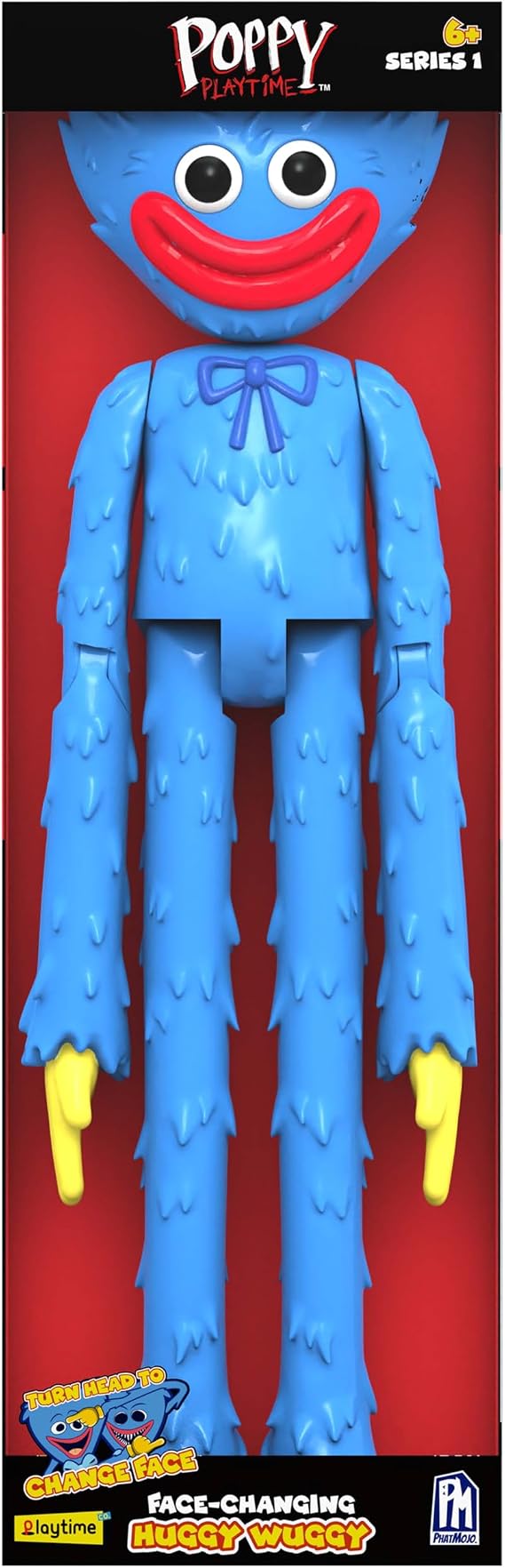 Poppy Playtime - Huggy Wuggy Deluxe Face-Changing Action Figure (12" Tall, Series 1) [Officially Licensed]