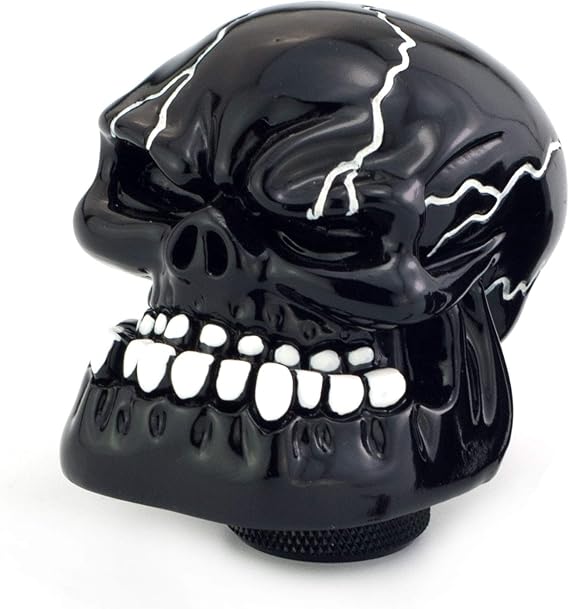 Skull Gear Stick Shift Knob, MT Car Shifter Handle Big Teeth Devil Skeleton Shape Fit Most Manual Automatic Transmissions, Black
