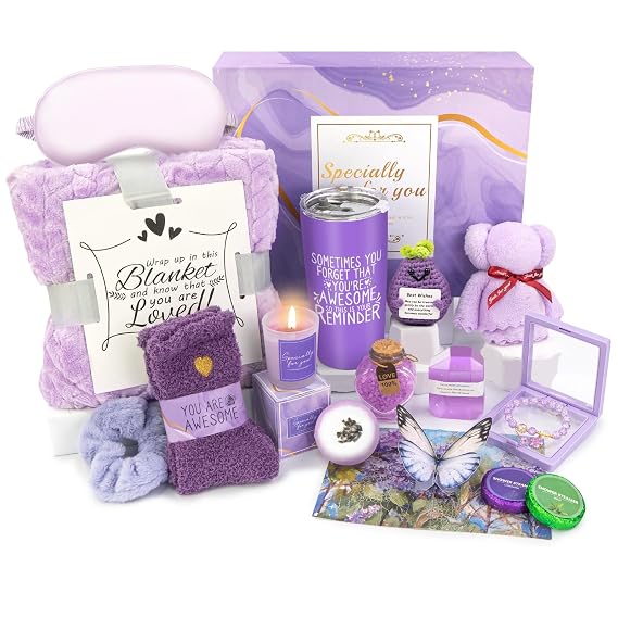 Spa Gifts for Women, Lavender 16 Pcs Birthday Gift for Women