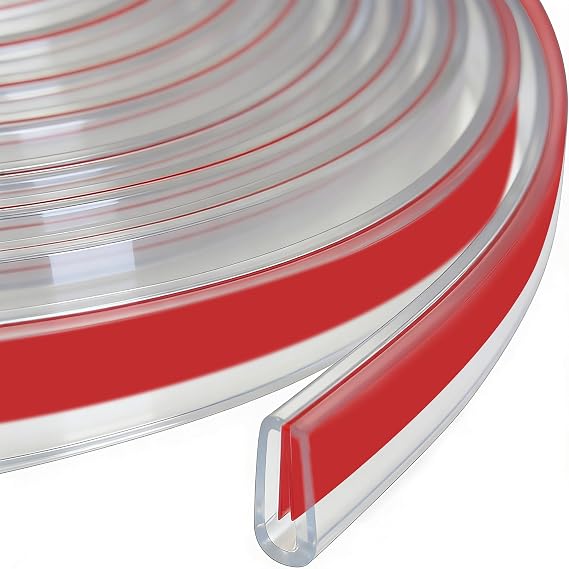 Rubber Edge Trim, Self-Adhesive U Channel Edge Trim Fit 2-3mm, Flexible Grommet Strip for Sheet Metal, Car& Truck Doors, EPDM Material, Transparent