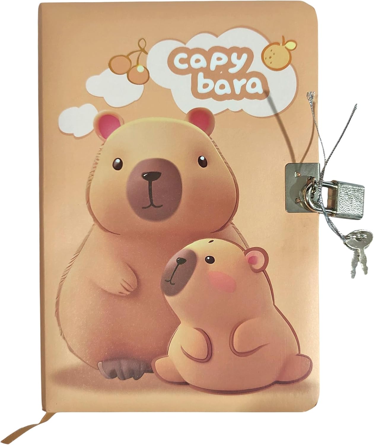 Capybara Hatıra Defteri (Günlük) Kilitli Defter 80 yaprak - Sevimli