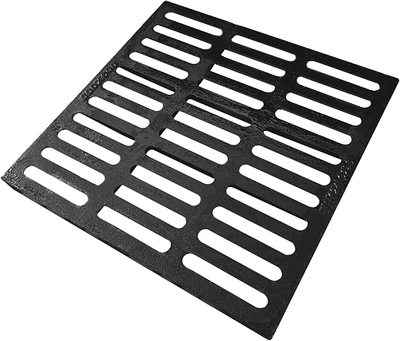 Driveway Ductile Iron Drain Grate-24x24 in. Square Cast Iron Drainage Grate,Outdoor Heavy Duty Metal Catch Basin Grate for Garage,Parking Lot,Concrete Floor(23.6x23.6x1.2in)