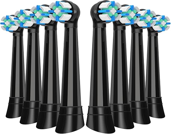 8 Pcs IO Replacement Heads Compatible with Oral B iO 2/3/4/5/6/7/8/9/10 Series Electric Toothbrush, Brush Heads with Medium Bristles Compatible with Oral B iO for Gentle Dental Care (Black)