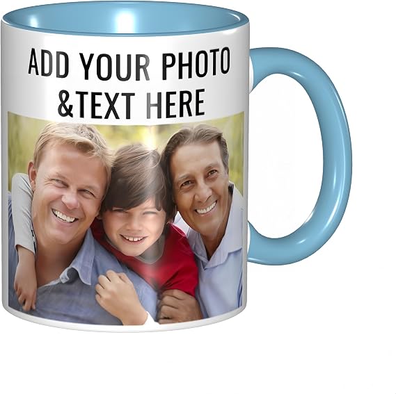 Personalized Coffee Mug - Custom Photo, Text, Name or Logo Ceramic Mug, 11oz White - Unique Customizable Cup for Office & Home Use