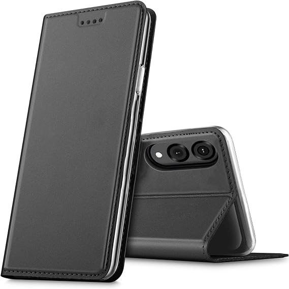 Verco Mobile Phone Case for Samsung Galaxy S25 Edge Premium Mobile Phone Flip Cover for Samsung S25 Edge Case [Integrated Magnet] Book Case PU Leather Case Black
