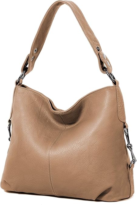 YALUXE Women's Real Leather Shoulder Bags Hobo Handbags Purse Crossbody Bag