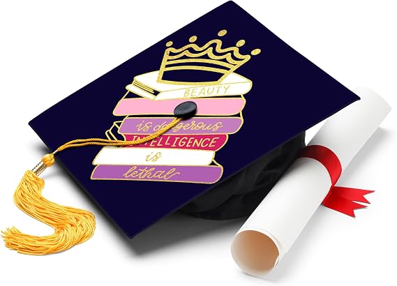 ADVANSYNC Beauty Is Dangerous Intelligence Is Lethal Graduation Cap Topper