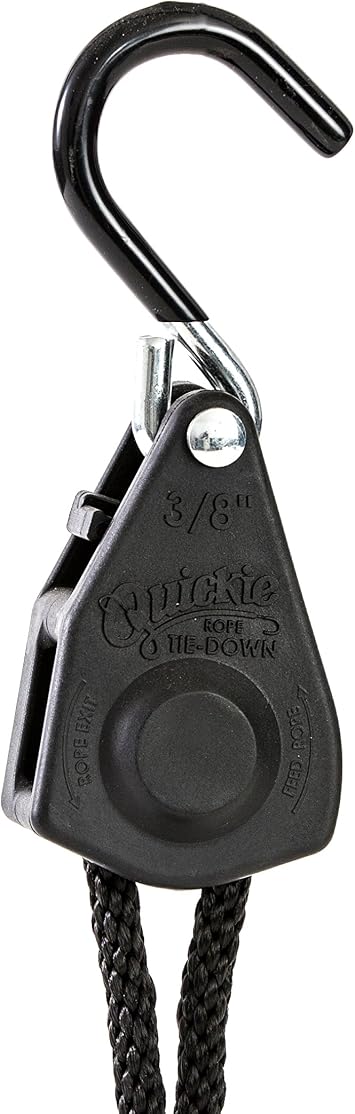 Quickie Tie Down 3/8" Original Quickie Rope Tie-Down w/ 12ft Rope, 500 lbs Working Load Limit